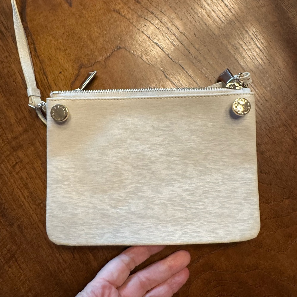 Furla 2 pocket  Cream crossbody leather bag